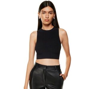 BABATON ARITZIA KNIT CROPPED BLACK TANK TOP 2XS NWOT